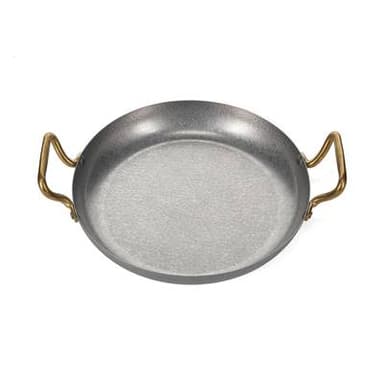 Collection Serve Plat à servir 28 x H 5 cm avec poignée dorée martelée argent antique Serve, 1 pièce