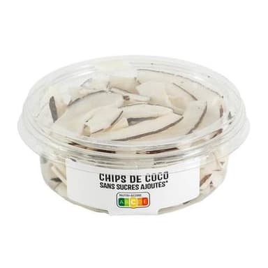 Auchan Chips de Coco Sans Sucres Ajoutés, 80g