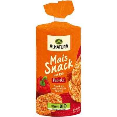 Alnatura Snack de maïs et de riz au Paprika Sans gluten Bio, 125g