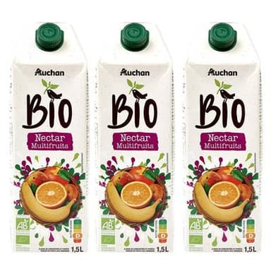 Auchan BIO Nectar multifruits bio, Lot de 3x1,5L
