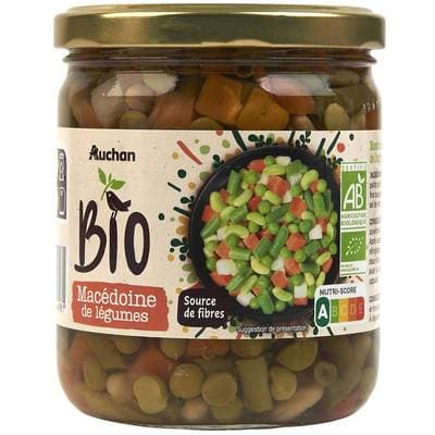 Auchan BIO Macédoine de légumes Bio en bocal, 265g