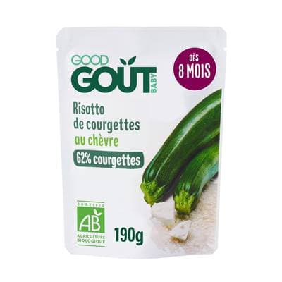 Good Goût Risotto de Courgettes au Chèvre Bio Sachet Bébé Dès 8 mois, 190g