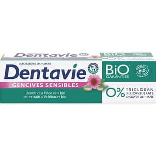 Dentavie Dentifrice gencives sensibles, Aloe Vera et extrait d'échinacées bio, 75ml