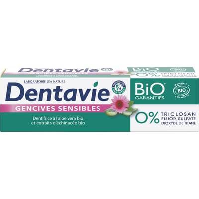 Dentavie Dentifrice gencives sensibles, Aloe Vera et extrait d'échinacées bio, 75ml