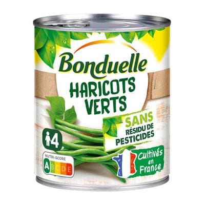 Bonduelle Haricots verts extra-fins sans résidu de pesticides, 440g