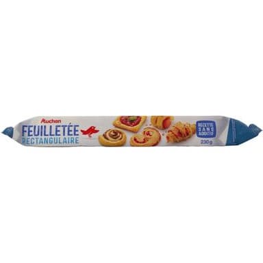 Auchan Pâte Feuilletée Rectangulaire, 230g