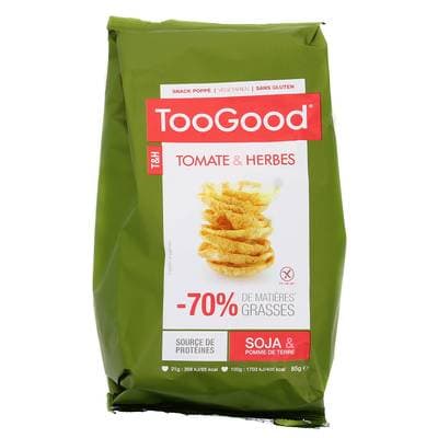 Too Good Chips soja pomme de terre saveur tomate&herbes, 85g