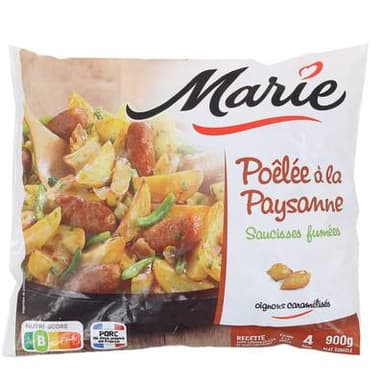 Marie Poêlée à la paysanne- Saucisses fumées avec des oignons caramélisés, 900g