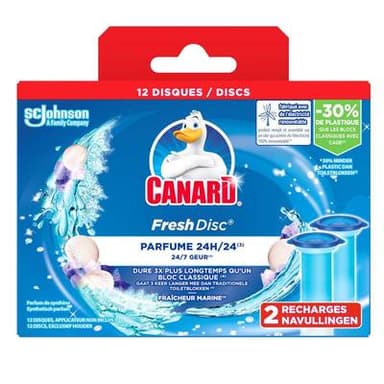 Canard Fresh Fresh Disc - Recharge disque nettoyant WC fraîcheur marine, 2 recharges