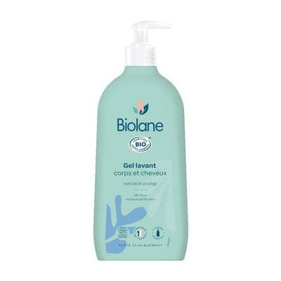 Biolane Gel lavant corps et cheveux bio pour bébé, 500ml