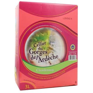 Chardonnay Blanc IGP Cellier des gorges de l'Ardèche, Bag in box 3L