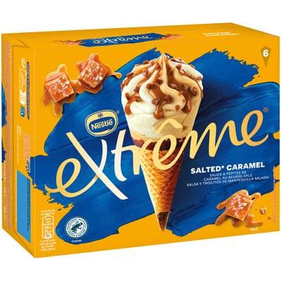Extrême Cône caramel au beurre salé, 6 cônes - 426g