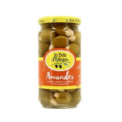 Le Brin d'Olivier Olives Vertes Fourrées aux Amandes, 200g