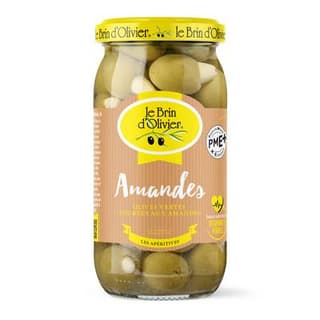 Le Brin d'Olivier Olives Vertes Fourrées aux Amandes, 200g