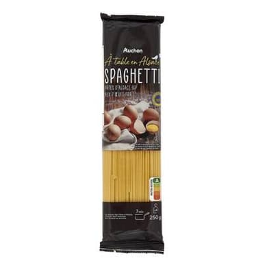Auchan Terroir Pâtes Spaghetti d'Alsace aux oeufs frais blé français IGP, 250g