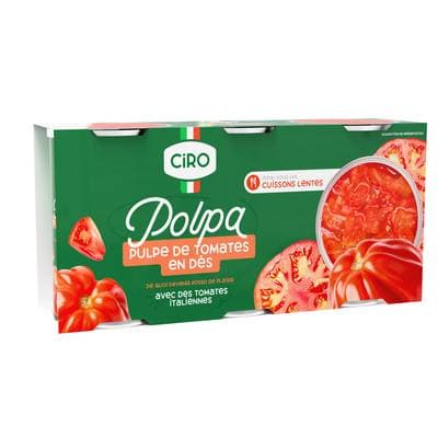 Ciro Pulpe de Tomates dés - Polpa en conserve, 3x400g