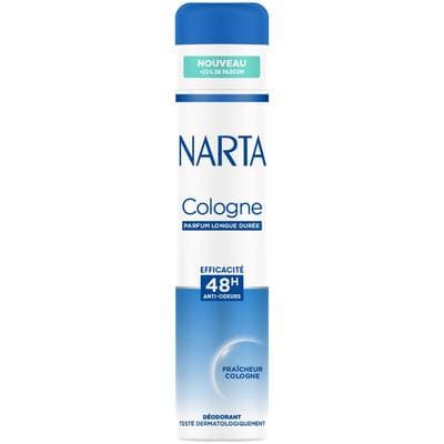 Narta Déodorant Fraîcheur Cologne Parfum Longue Durée Efficacité 48H Anti-Odeurs, 200ml