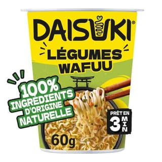 Daisuki Nouilles Instantanées Saveur Légumes Wafuu Ramen en cup, 59g