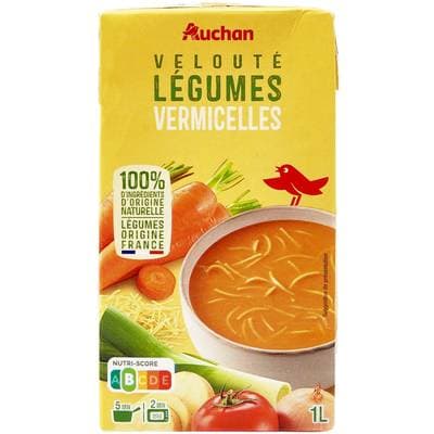 Auchan Soupe veloutée de légumes vermicelles, 1L