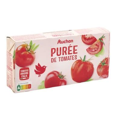 Auchan Purée de tomates, 3x200g