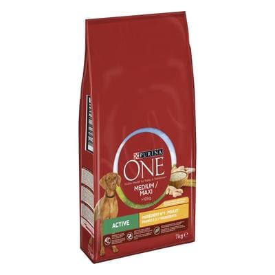 Purina - One Croquettes Poulet Riz Active pour chien moyen et grand adulte, 7kg