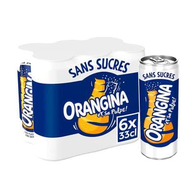 Orangina Boisson gazeuse à l'orange sans sucre, 6x33cl