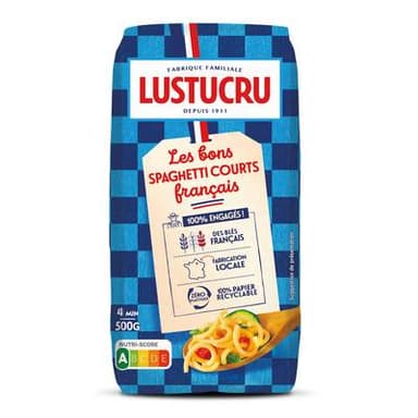 Lustucru Pâtes Bons Spaghetti Courts Français, 500g