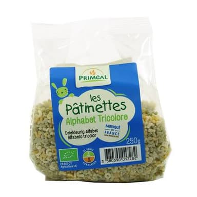 Priméal Les patinettes, alphabet tricolore, bio, 250g