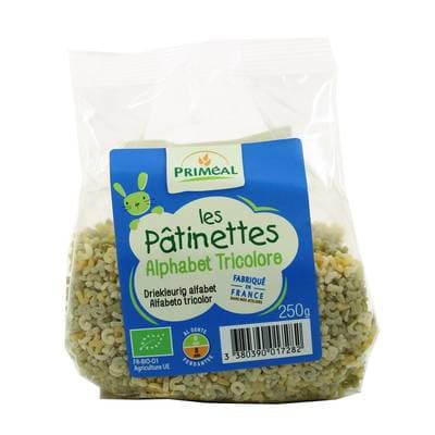 Priméal Les patinettes, alphabet tricolore, bio, 250g