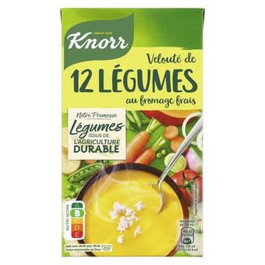 Knorr & La Potagère Soupe Velouté de 12 Légumes au fromage frais, 1L