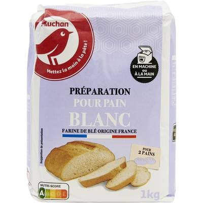 Auchan Farine pour pain blanc sans levure, 1kg