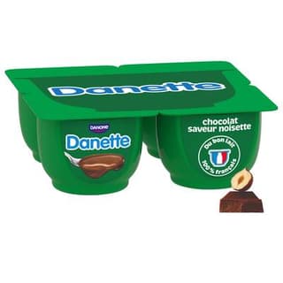 Danette Crème Dessert Chocolat noisette, 4x125g