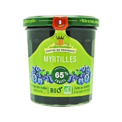 Comtes de Provence Confiture de Myrtilles Bio allégée en sucres, 350g