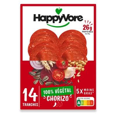 HappyVore Chorizo végétal, 14 tranches - 90g