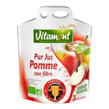 Vitamont Pur jus de pomme bio Fontaine, 3L