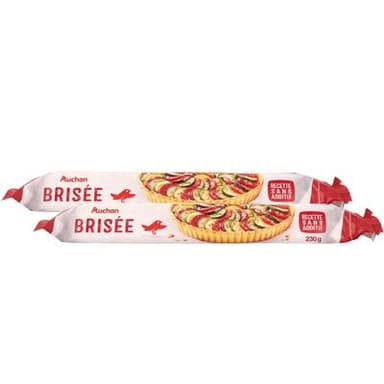 Auchan Pâte Brisée Sans Additifs, Lot de 2x230g