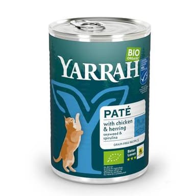 Yarrah Patée bio au poisson pour chat adulte, 400g