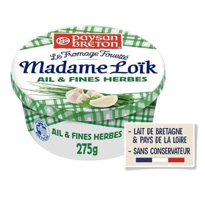 Paysan Breton Fromage Fouetté Ail et Fines Herbes Madame Loïk, 275g