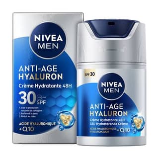 Nivea Men Crème hydratante anti-âge hyaluron SPF30 à l'acide hyaluronique+Q10, 50ml