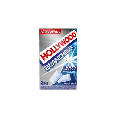 Hollywood Chewing-gum sans sucres avec édulcorants goût menthe forte, 5x10 chewing-gum