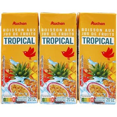 Auchan Boisson aux jus de fruits tropical, 6x20cl