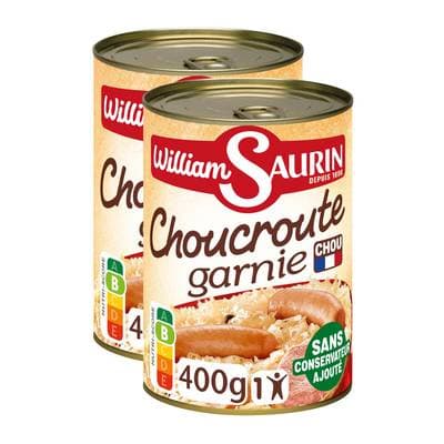 William Saurin Choucroute Garnie, Lot de 2x400g