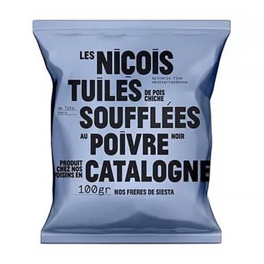 Les niçois Tuiles de Pois Chiche au Poivre Noir, 100g
