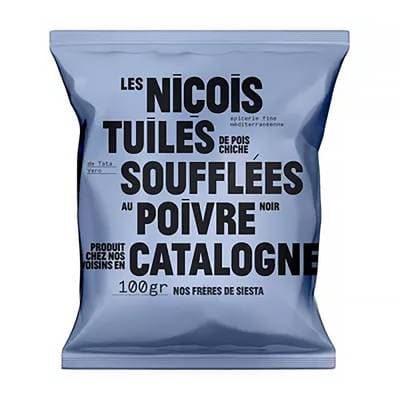 Les niçois Tuiles de Pois Chiche au Poivre Noir, 100g