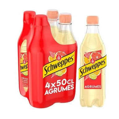 Schweppes Boisson gazeuse saveur agrumes, 4x50cl