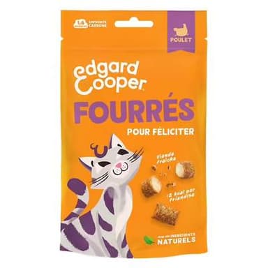 Edgard Cooper Fourrés au Poulet Sans Céréales - Friandise pour Chat, 60g