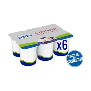 Gervais Petits suisses nature 9.5% mg, 6x60g