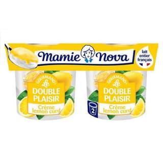 Mamie Nova Double plaisir aromatisé crème lemon curd, 2x140g
