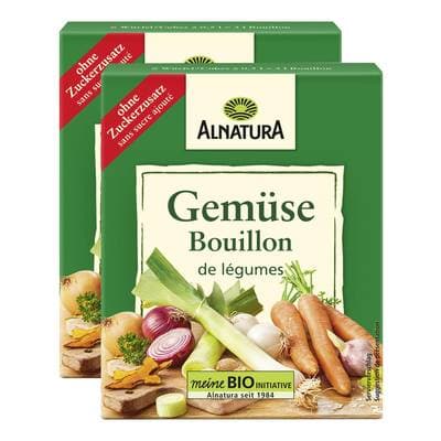 Alnatura Bouillon Cube légumes bio - 6 cubes, Lot de 2 - 6x11g