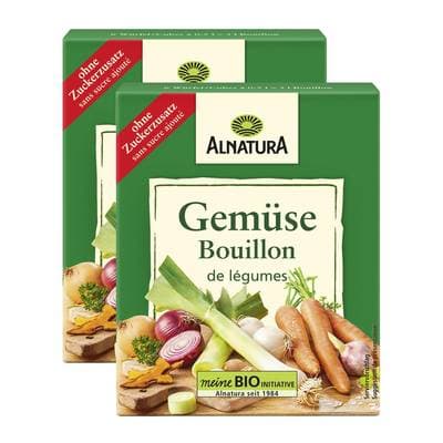 Alnatura Bouillon Cube légumes bio - 6 cubes, Lot de 2 - 6x11g